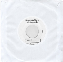 7": 1986 White-Label, unverkäufliche Musterplatte Cover